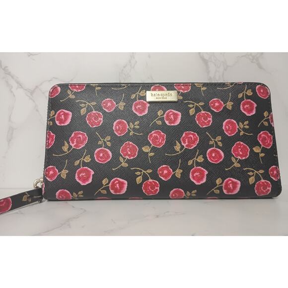kate spade Handbags - KATE SPADE Laurel Way Neda Hazy Rose Zip-Around Wallet - NWOT